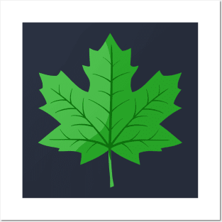 Green Maple Leaf Posters and Art